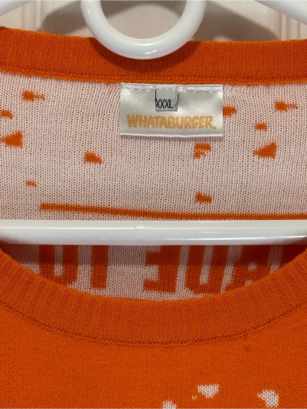 Whataburger Men's Orange Crewneck Logo Christmas Sweater